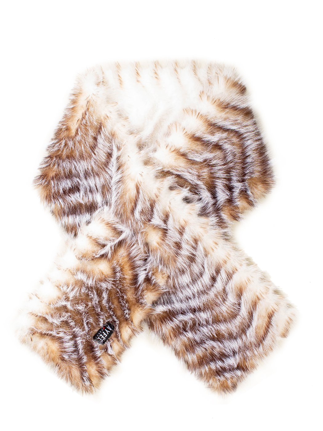 FAUX FUR SCARF GEOMETRICAL DESIGN ,TG UNICA,100%PL,MADE IN PRC